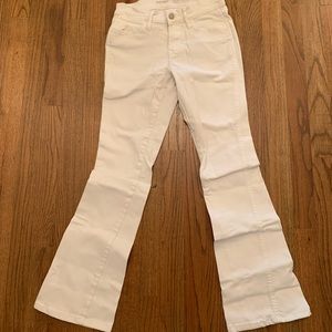 Old Navy Micro Flare Mid-Rise White Jeans